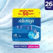 Always Thick Sanitary Pads Extra Long Trio Pack 26 Count