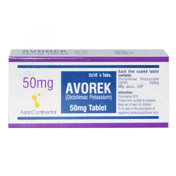 Avorek 50mg Tablets 20's