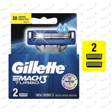 Gillette Mach 3 Turbo Shaving Razor Cartridges 2's