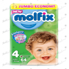 Molfix Baby Diapers Jumbo Pack Maxi Size 4 64 Count